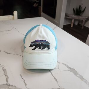 Patagonia Fitz Roy Layback Bear blue Trucker hat Size OS Unisex